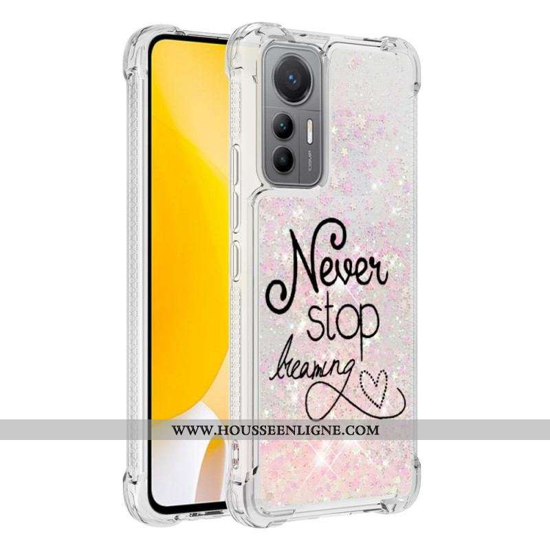 Coque Xiaomi 12 Lite Paillettes Never Stop Dreaming