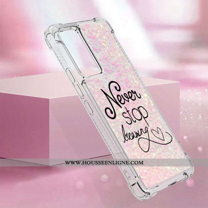 Coque Xiaomi 12 Lite Paillettes Never Stop Dreaming