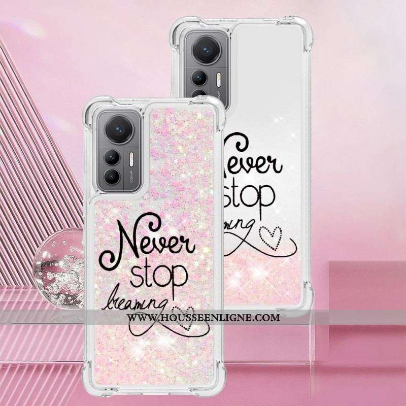 Coque Xiaomi 12 Lite Paillettes Never Stop Dreaming