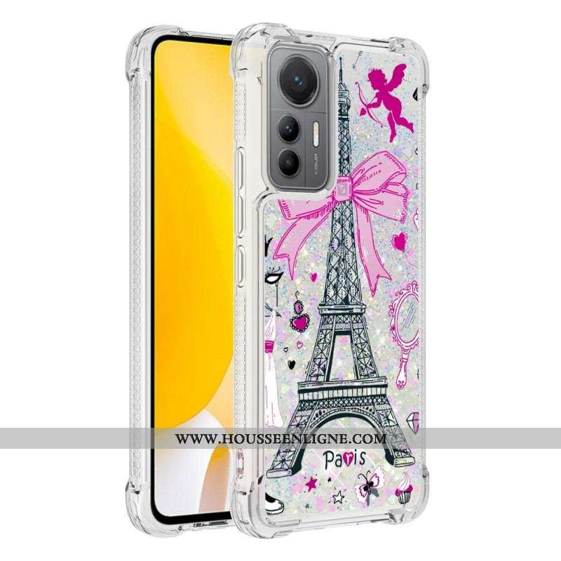 Coque Xiaomi 12 Lite Paillettes Tour Eiffel