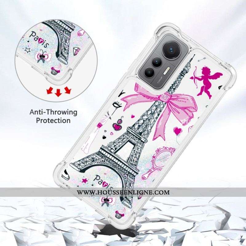 Coque Xiaomi 12 Lite Paillettes Tour Eiffel