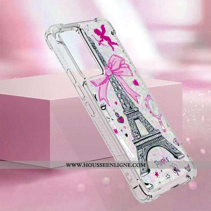 Coque Xiaomi 12 Lite Paillettes Tour Eiffel