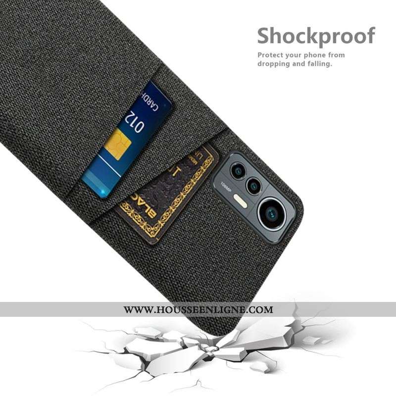 Coque Xiaomi 12 Lite Tissu Porte-Cartes