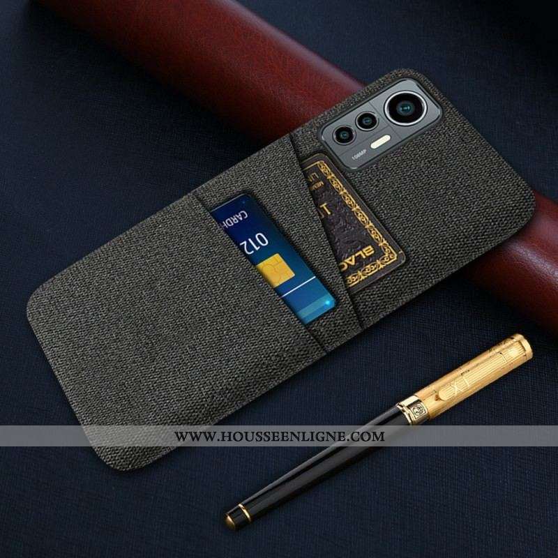 Coque Xiaomi 12 Lite Tissu Porte-Cartes