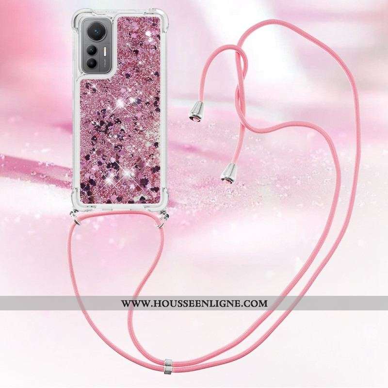 Coque Xiaomi 12 Lite à Cordon Paillettes Design