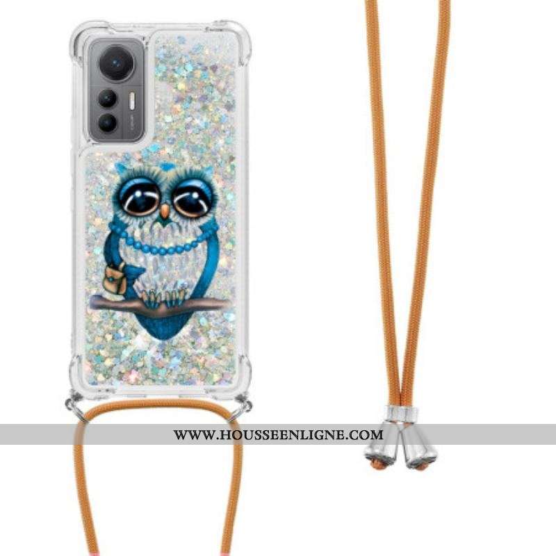 Coque Xiaomi 12 Lite à Cordon Paillettes Mrs Hibou