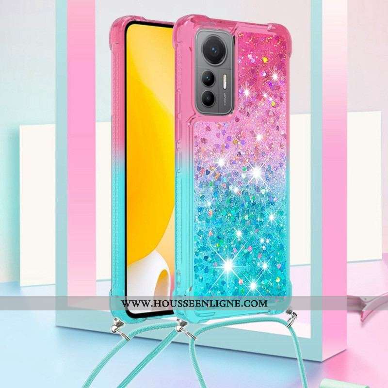 Coque Xiaomi 12 Lite à Cordon Silicone Paillettes
