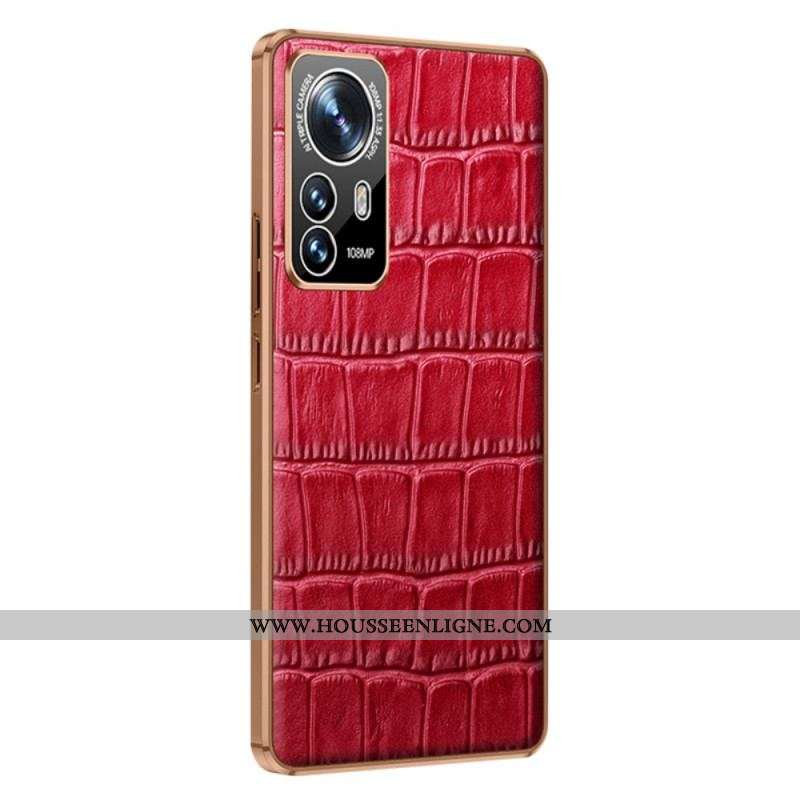 Coque Xiaomi 12 Pro Cuir Style Peau de Crocodile