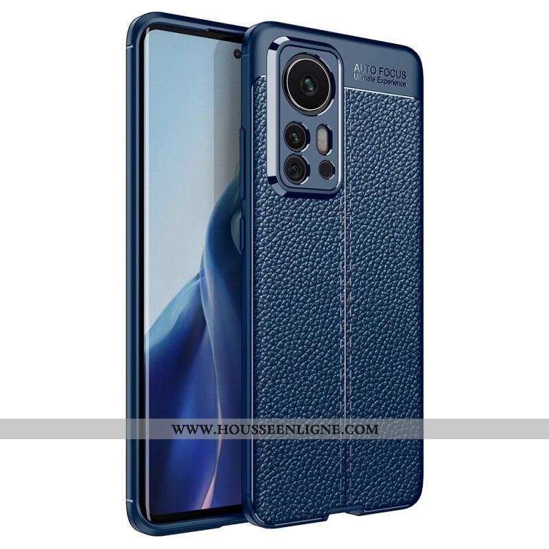 Coque Xiaomi 12 Pro Effet Cuir Litchi Double Line