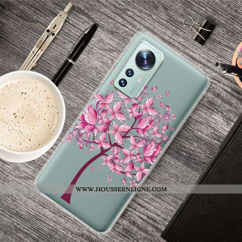 Coque Xiaomi 12 Pro Silicone Arbre Rose