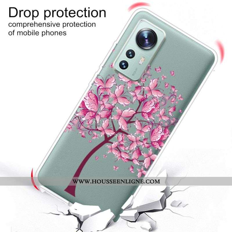 Coque Xiaomi 12 Pro Silicone Arbre Rose