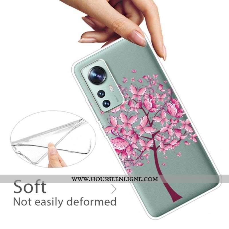 Coque Xiaomi 12 Pro Silicone Arbre Rose