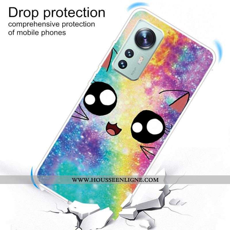 Coque Xiaomi 12 Pro Silicone Chat Déco