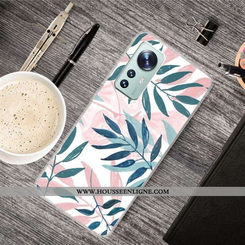 Coque Xiaomi 12 Pro Silicone Feuilles