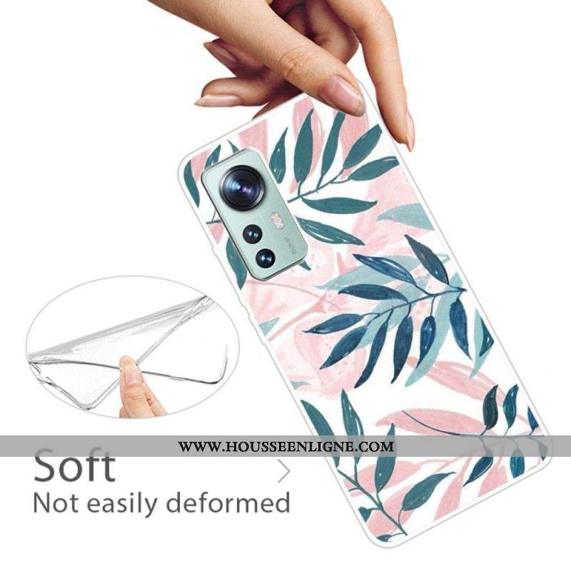 Coque Xiaomi 12 Pro Silicone Feuilles