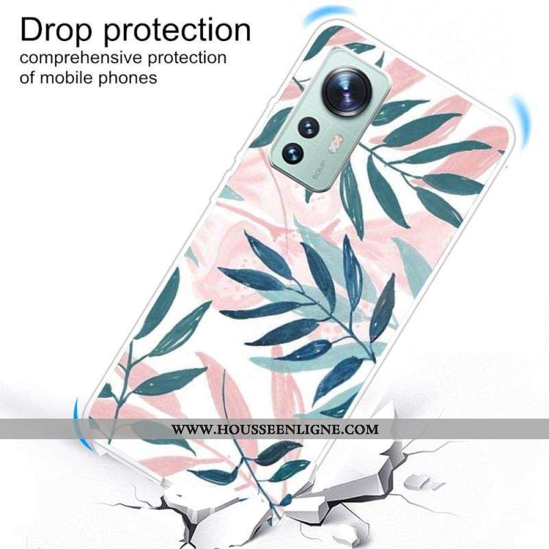 Coque Xiaomi 12 Pro Silicone Feuilles