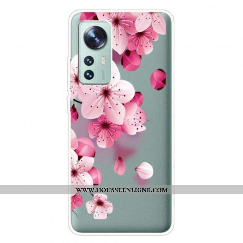 Coque Xiaomi 12 Pro Silicone Fleurs Roses