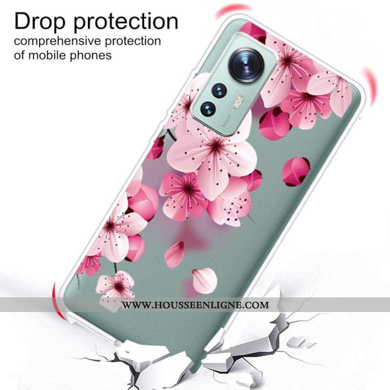 Coque Xiaomi 12 Pro Silicone Fleurs Roses