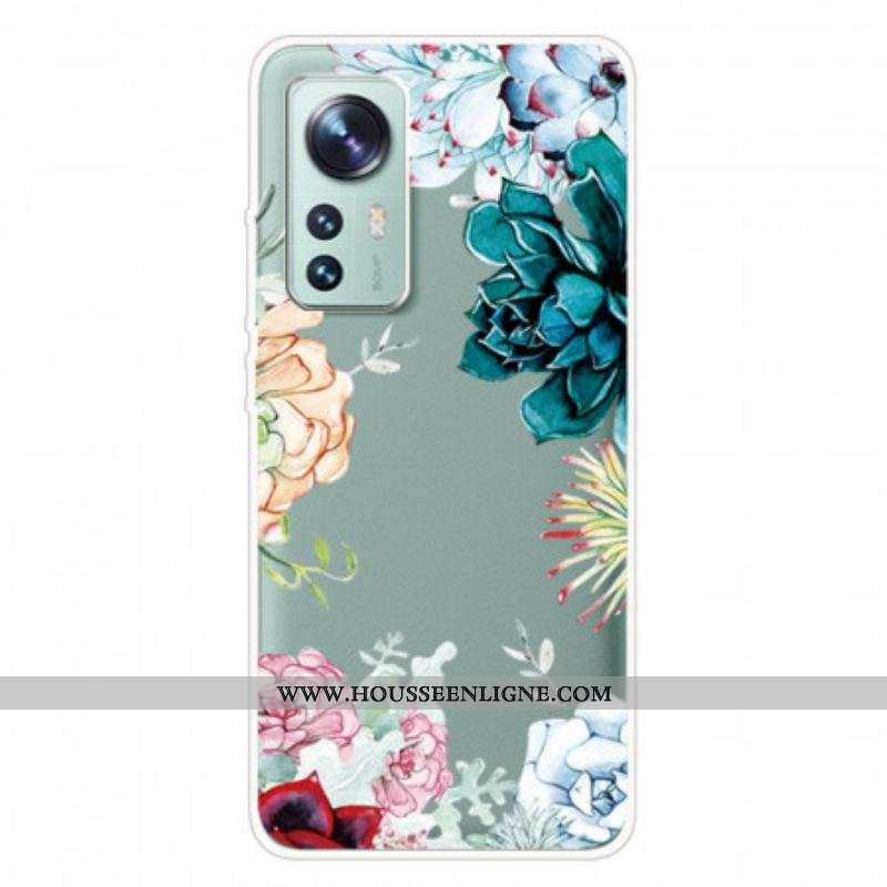 Coque Xiaomi 12 Pro Silicone Fleurs Sauvages