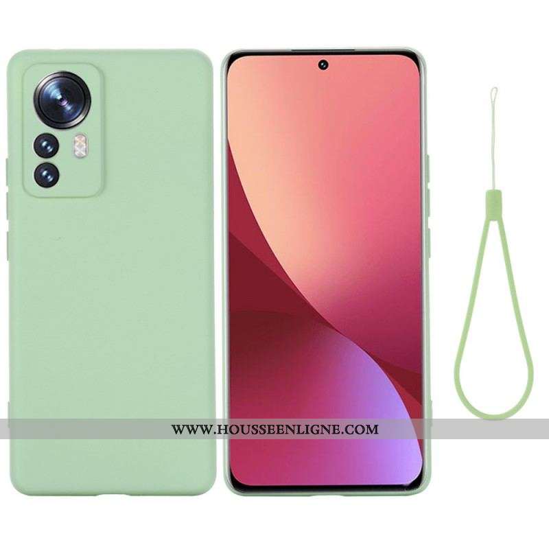 Coque Xiaomi 12 Pro Silicone Liquide Avec Lanière