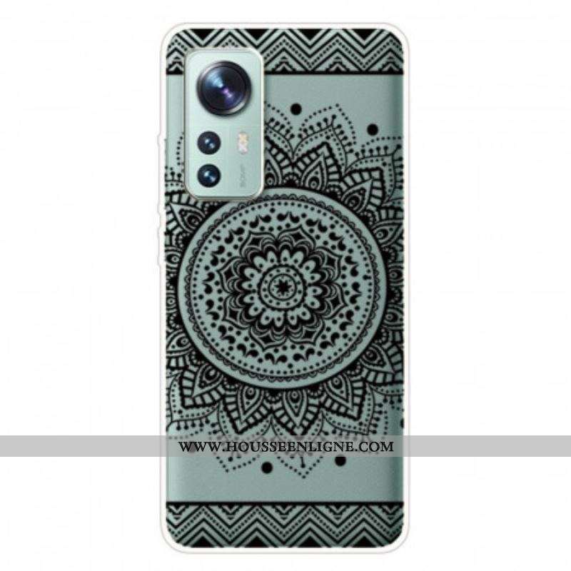 Coque Xiaomi 12 Pro Silicone Mandala Noir