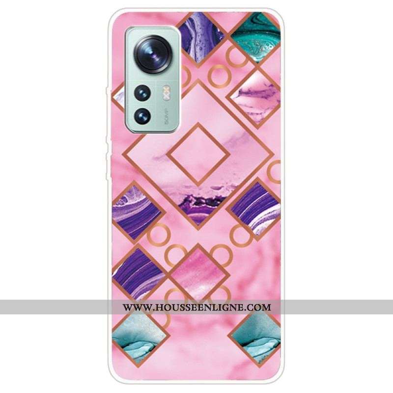 Coque Xiaomi 12 Pro Silicone Marbre Coloré