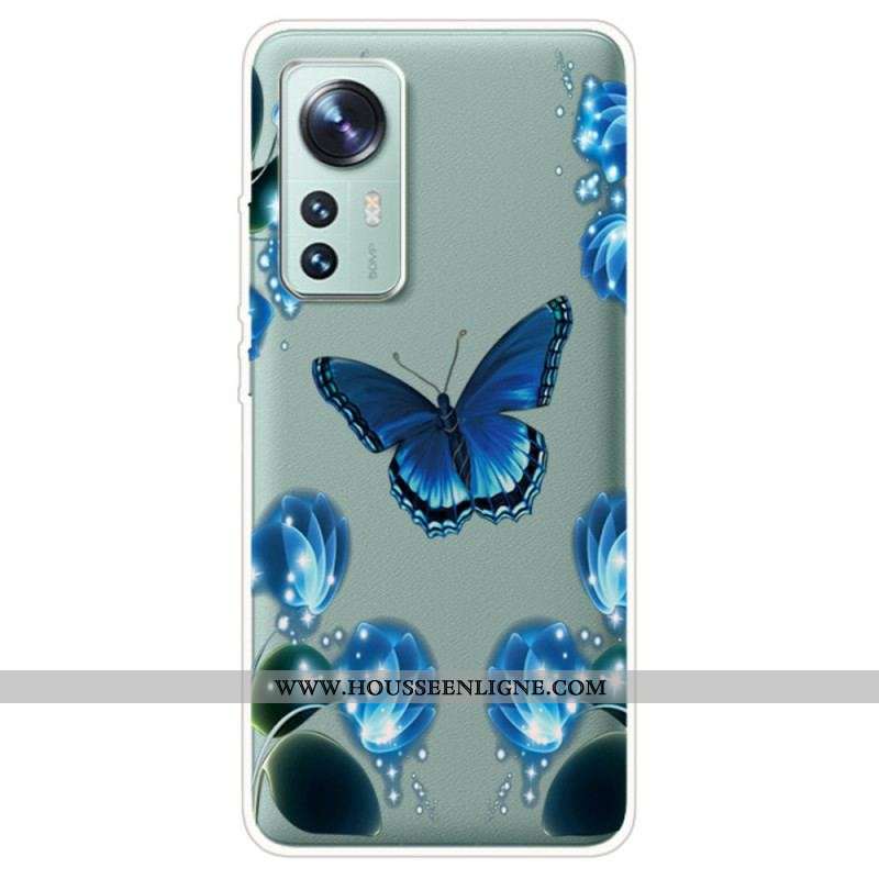 Coque Xiaomi 12 Pro Silicone Papillon Décliné