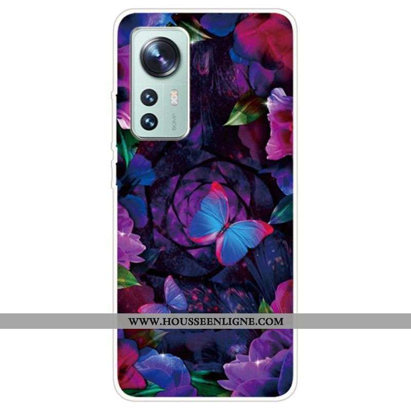 Coque Xiaomi 12 Pro Silicone Papillons