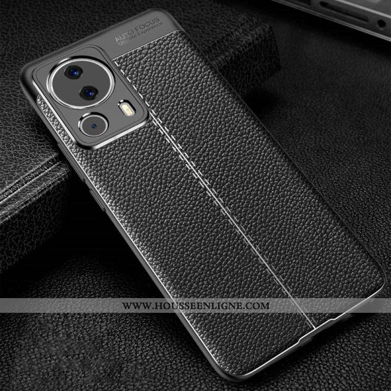 Coque Xiaomi 13 Lite Effet Cuir Litchi Double Line