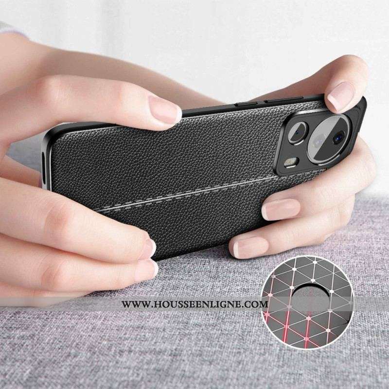 Coque Xiaomi 13 Lite Effet Cuir Litchi Double Line