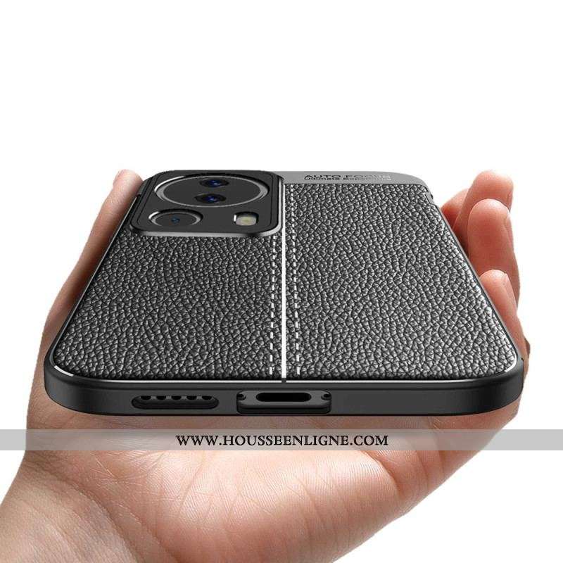 Coque Xiaomi 13 Lite Effet Cuir Litchi Double Line