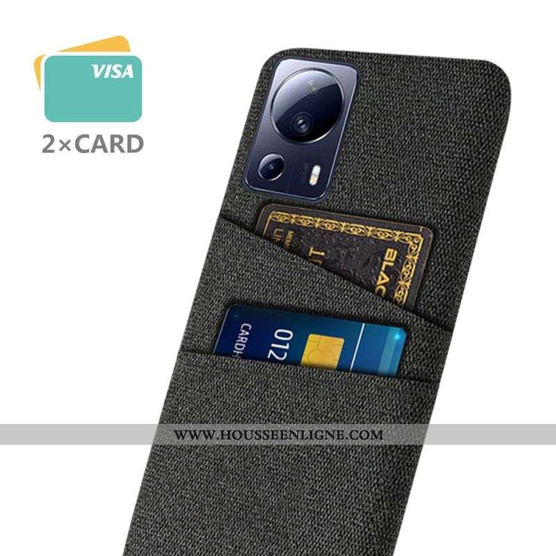 Coque Xiaomi 13 Lite Tissu avec Porte-Cartes