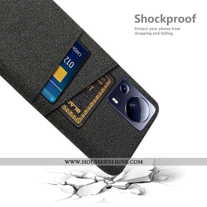Coque Xiaomi 13 Lite Tissu avec Porte-Cartes