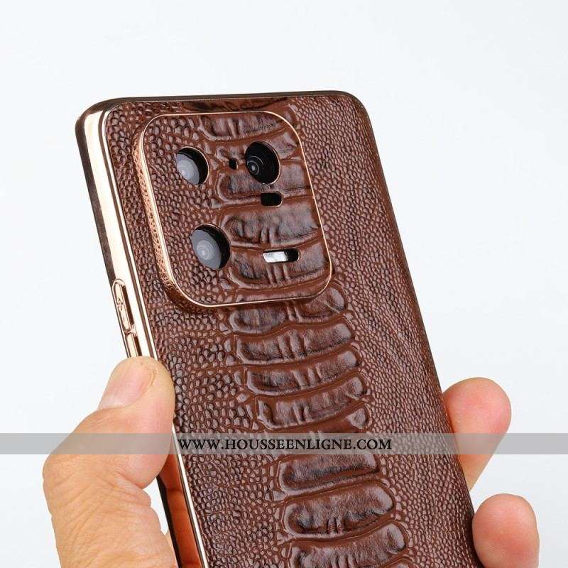 Coque Xiaomi 13 Pro Cuir Véritable Style Crocodile