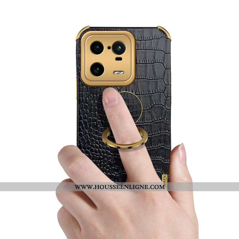 Coque Xiaomi 13 Pro Effet Crocodile avec Anneau