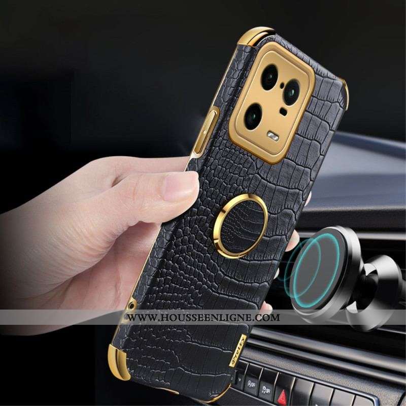 Coque Xiaomi 13 Pro Effet Crocodile avec Anneau