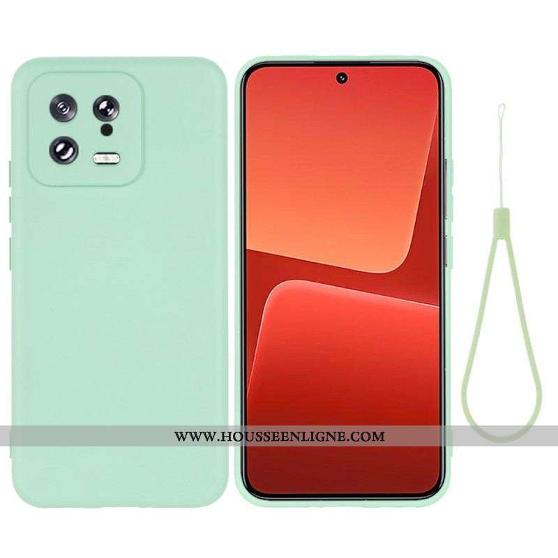 Coque Xiaomi 13 Silicone Liquide avec Lanière