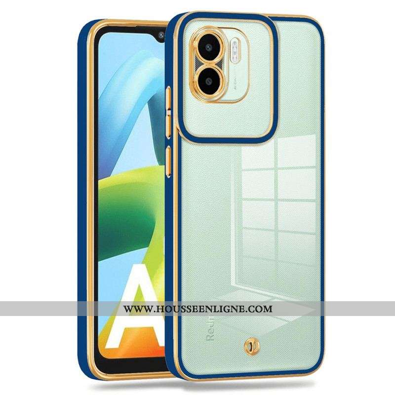 Coque Xiaomi Redmi A1 Transparente Rebords Style Métal