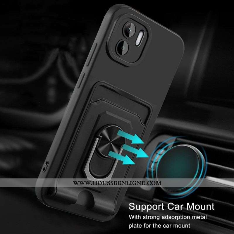 Coque Xiaomi Redmi A1 à Cordon avec Porte-Carte et Anneau-Support