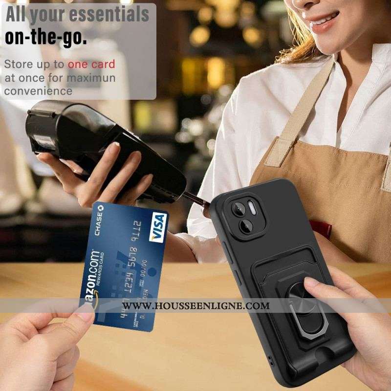 Coque Xiaomi Redmi A1 à Cordon avec Porte-Carte et Anneau-Support