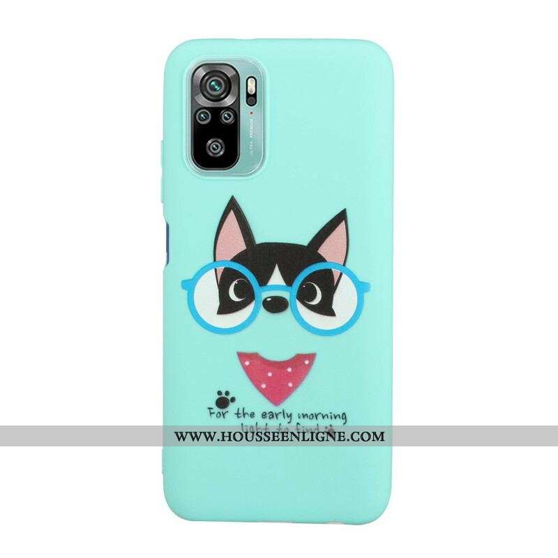 Coque Xiaomi Redmi Note 10/10S/Poco M5s Chien avec Lanière Kiss