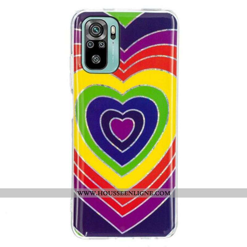 Coque Xiaomi Redmi Note 10/10S/Poco M5s Coeur Psychédélique