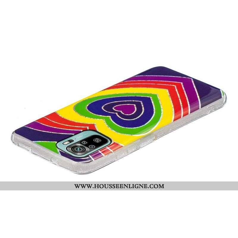 Coque Xiaomi Redmi Note 10/10S/Poco M5s Coeur Psychédélique