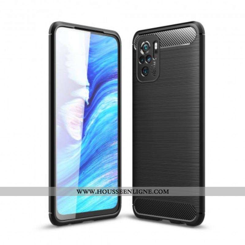 Coque Xiaomi Redmi Note 10/10S/Poco M5s Fibre Carbone Brossée