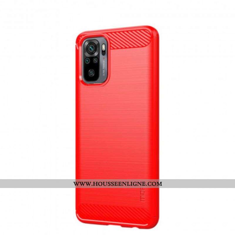 Coque Xiaomi Redmi Note 10/10S/Poco M5s Fibre Carbone Brossée Mofi