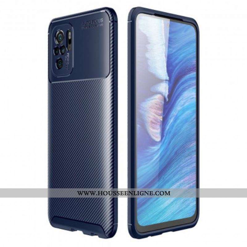 Coque Xiaomi Redmi Note 10/10S/Poco M5s Flexible Texture Fibre Carbone