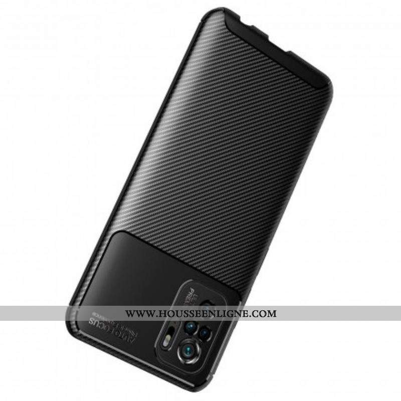Coque Xiaomi Redmi Note 10/10S/Poco M5s Flexible Texture Fibre Carbone
