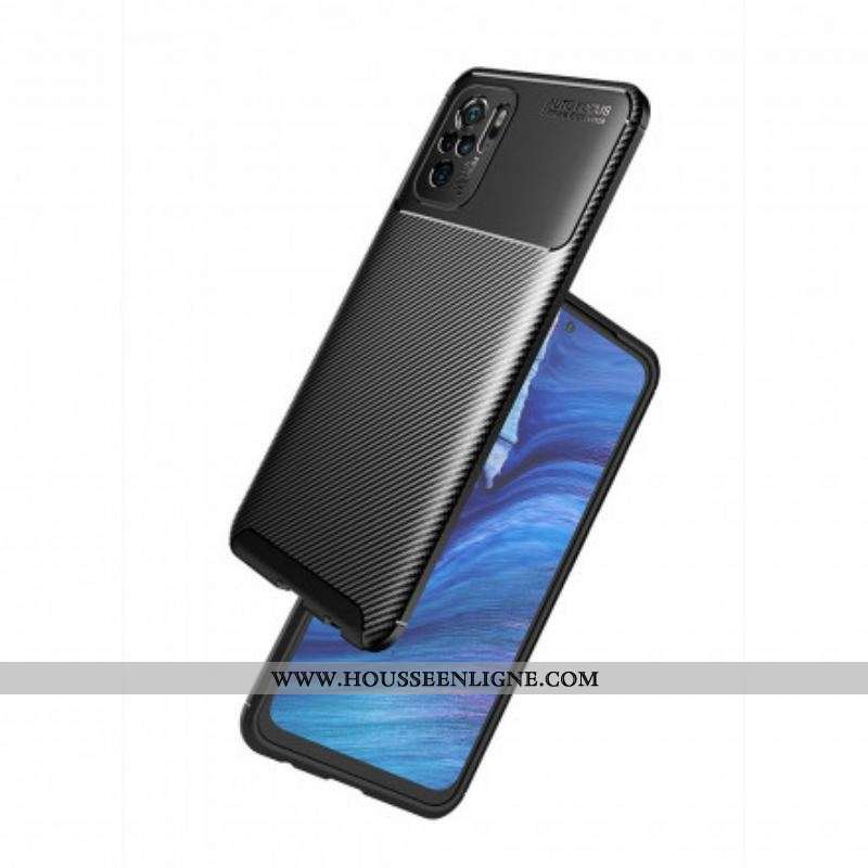 Coque Xiaomi Redmi Note 10/10S/Poco M5s Flexible Texture Fibre Carbone