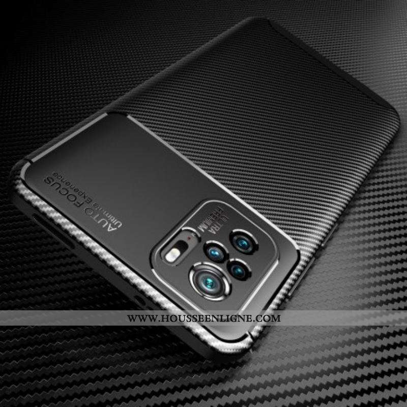 Coque Xiaomi Redmi Note 10/10S/Poco M5s Flexible Texture Fibre Carbone