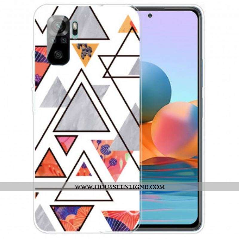 Coque Xiaomi Redmi Note 10/10S/Poco M5s Marbre Triangles